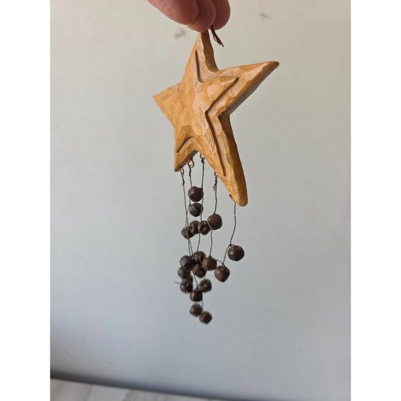 Vintage primitive star ornament Bell Xmas candle tree decor - Picture 2 of 8